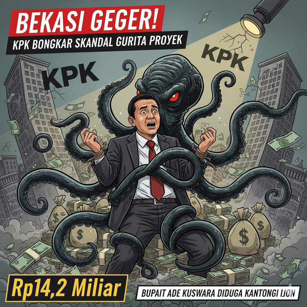 Bekasi Geger! KPK Bongkar Skandal Gurita Proyek, Bupati Ade Kuswara Diduga Kantongi Ijon Rp14,2 Miliar